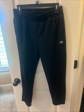 Champion Kids Black Joggers with Small Logo
